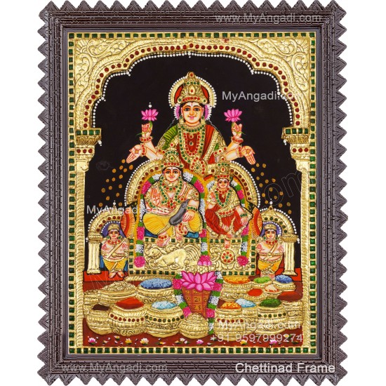 Kubera Lakshmi 3D Tanjore Painting