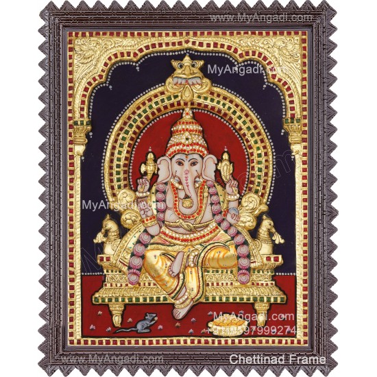 Pillaiayar 3d Embossed Tanjore Painting