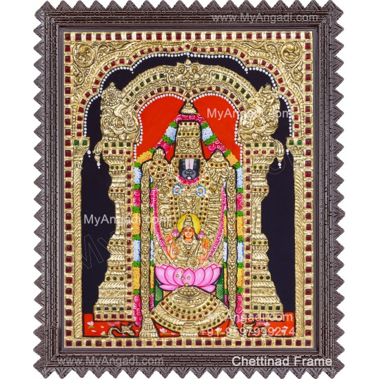 Perumal With Lakshmi Tanjore Painting