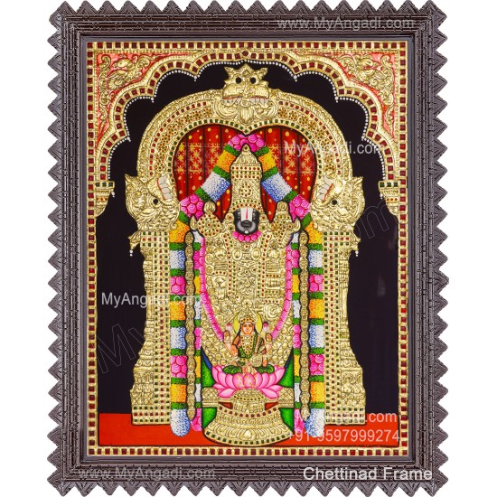 Perumal With Lakshmi Tanjore Painting