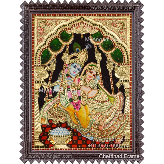Jhula Radha Krishna Tanjore Painting