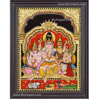 Shivan Parivar Super Emboss Tanjore Painting