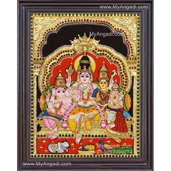 Shivan Parivar Super Emboss Tanjore Painting