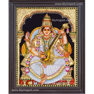 Saraswathi  3D Tanjore Painting