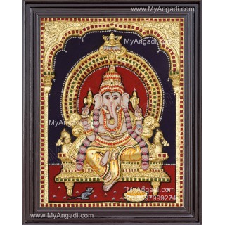 Pillaiayar 3d Embossed Tanjore Painting
