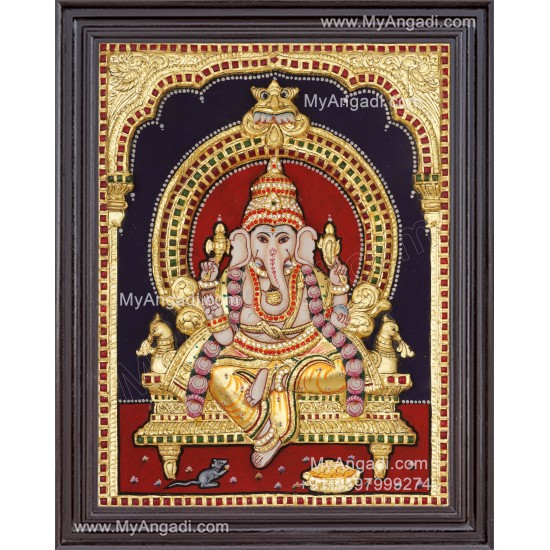 Pillaiayar 3d Embossed Tanjore Painting