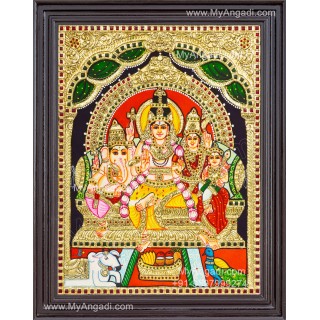 Shiva Parivar Tanjore Painting
