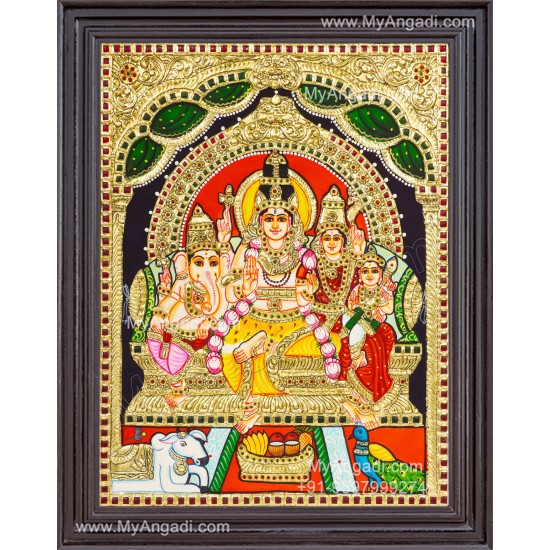 Shiva Parivar Tanjore Painting