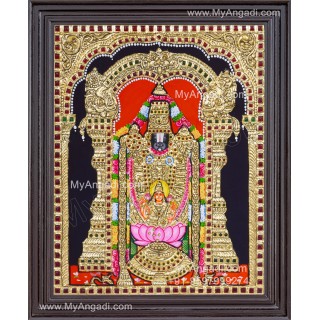 Perumal With Lakshmi Tanjore Painting