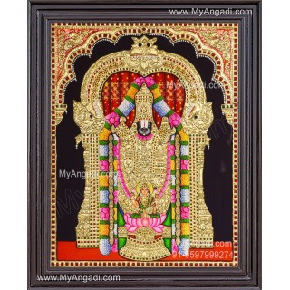 Perumal With Lakshmi Tanjore Painting