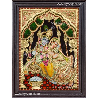 Jhula Radha Krishna Tanjore Painting