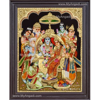 Ramar Pattabhishekam Tanjore Painting