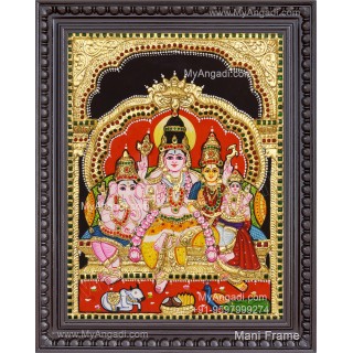 Shivan Parivar Super Emboss Tanjore Painting