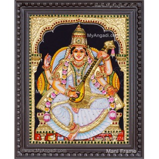 Saraswathi  3D Tanjore Painting