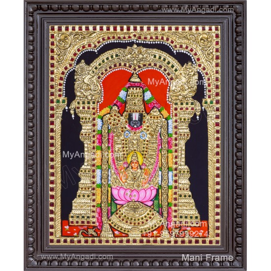 Perumal With Lakshmi Tanjore Painting