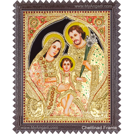 Mary Joseph Jesus Tanjore Painting