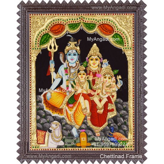 Shivan Family Tanjore Painting