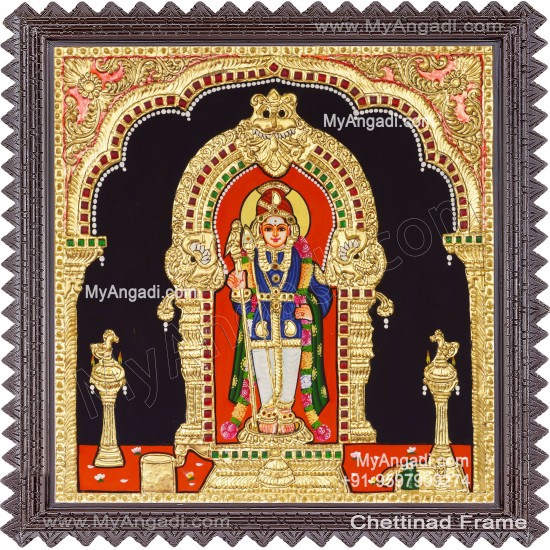 Palani Raja Alangara Murugan Tanjore Painting