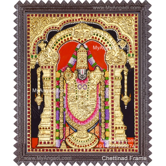 Perumal Tanjore Painting, Vishnu Tanjore Painting