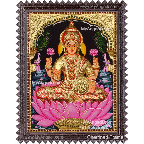 Gajalakshmi 3d Tanjore Painting