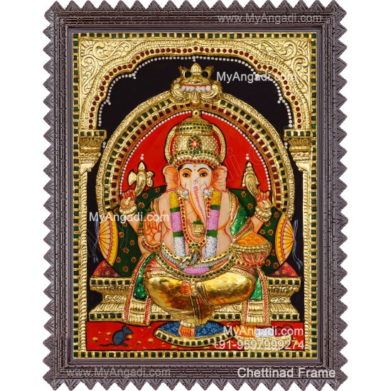 Ganesha 3d Tanjore Painting