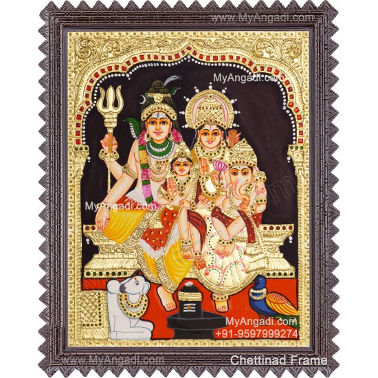 Shiva Family Tanjore Painting