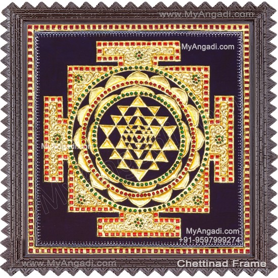 Sri Chakram Tanjore Painting