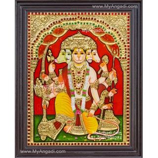 Panchamuga Hanuman Tanjore Painting