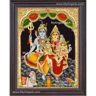 Shivan Family Tanjore Painting
