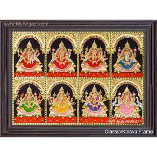 Ashta Lakshmi Tanjore Painting, AshtaLakshmi Tanjore Painting