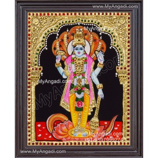 Perumal Tanjore Painting, Vishnu Tanjore Painting
