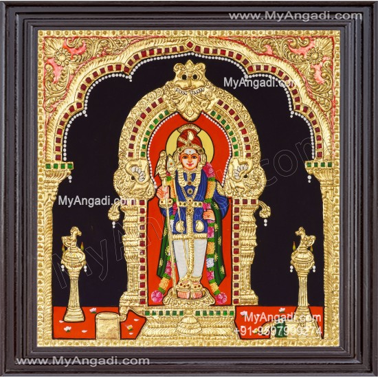Palani Raja Alangara Murugan Tanjore Painting