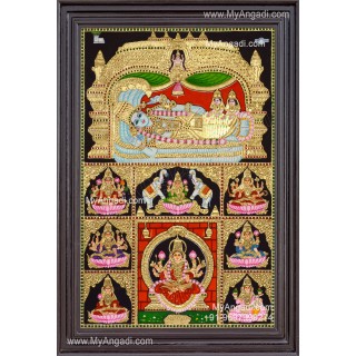 Ranganathar With Ashtalakshmi Tanjore Painting