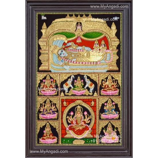 Ranganathar With Ashtalakshmi Tanjore Painting