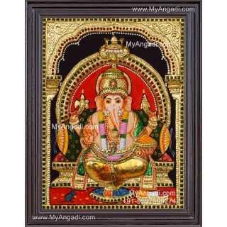 Ganesha 3d Tanjore Painting