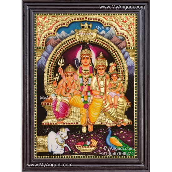 Siva Family 3D Tanjore Painting