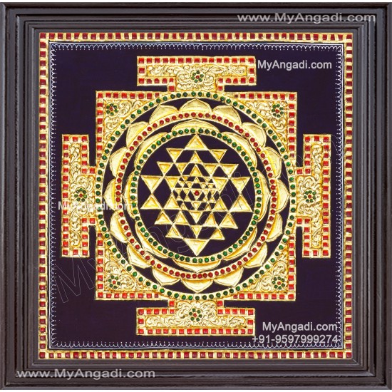 Sri Chakram Tanjore Painting