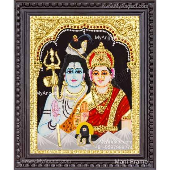 Shivan Parvathi Tanjore Painting