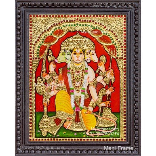 Panchamuga Hanuman Tanjore Painting