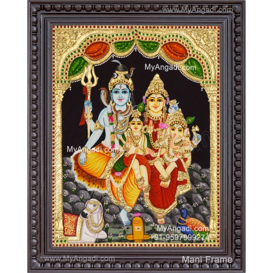 Shivan Family Tanjore Painting