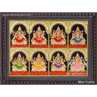 Ashta Lakshmi Tanjore Painting, AshtaLakshmi Tanjore Painting