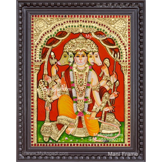 Panchamuga Hanuman Tanjore Painting