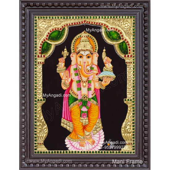 Standing Ganesha Tanjore Painting 
