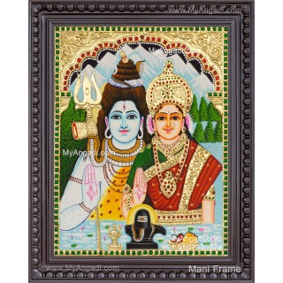 Shivan Parvathi Tanjore Painting