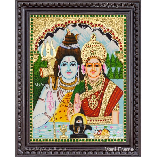 Shivan Parvathi Tanjore Painting
