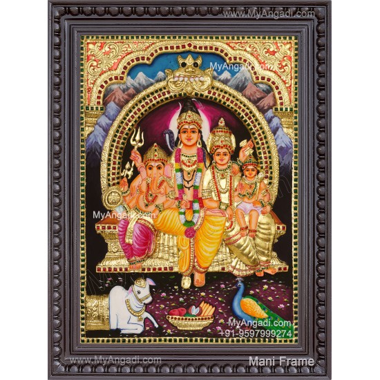 Siva Family 3D Tanjore Painting