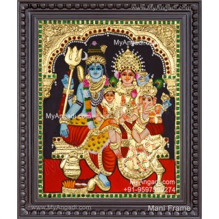 Shiva Family Tanjore Painting - Shiva Parivar