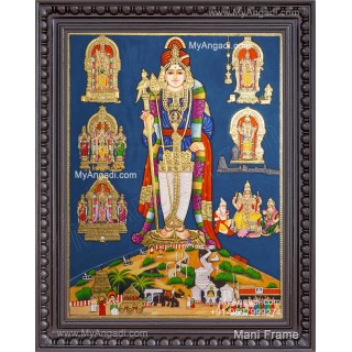 Arupadai Veetu Murugar Tanjore Painting