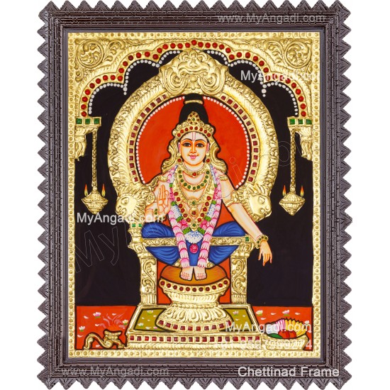 Aiyyappan Tanjore Painting, Iyyappan Tanjore Painting