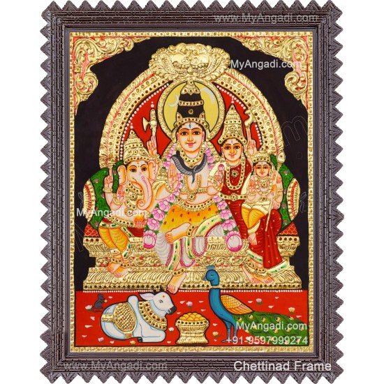 Shivan Family Tanjore Painting